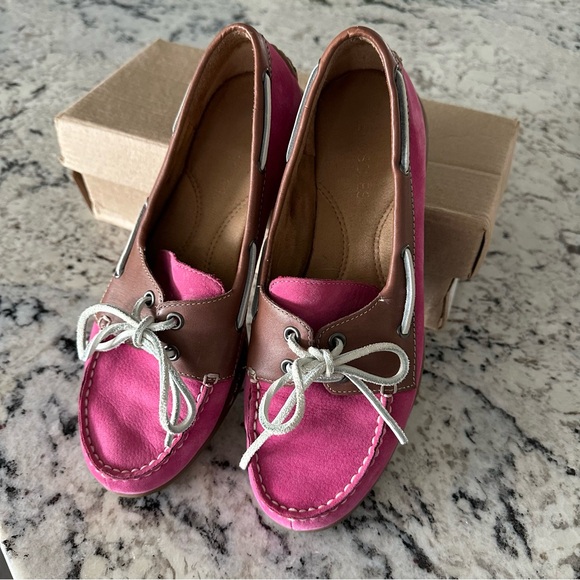 Pink and Brown Suede Loafers with White Laces Aerosols - Picture 2 of 6